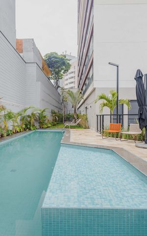 Studio para alugar com 29m², 1 quarto e sem vagaPiscina