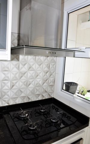 Apartamento para alugar com 46m², 2 quartos e 1 vaga Apartamento para alugar com 46m², 2 quartos e 1 vagaDetalhe - Cozinha Americana