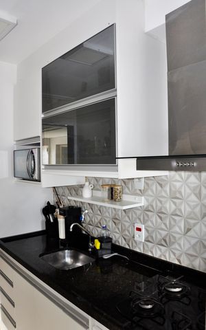 Apartamento para alugar com 46m², 2 quartos e 1 vaga Apartamento para alugar com 46m², 2 quartos e 1 vagaDetalhe - Cozinha Americana