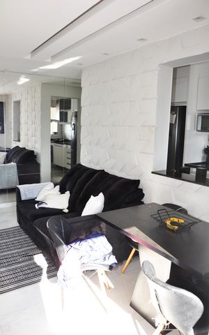 Apartamento para alugar com 46m², 2 quartos e 1 vaga Apartamento para alugar com 46m², 2 quartos e 1 vagaDetalhe - Sala e Sala de Jantar