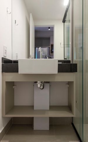 Studio para alugar com 17m², 1 quarto e sem vaga Studio para alugar com 17m², 1 quarto e sem vagaBanheiro