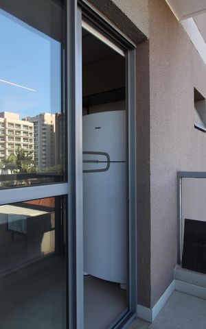 Studio à venda com 27m², 1 quarto e sem vagaVaranda