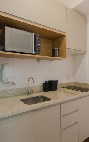 Studio para alugar com 35m², 1 quarto e sem vaga Studio para alugar com 35m², 1 quarto e sem vagaCozinha