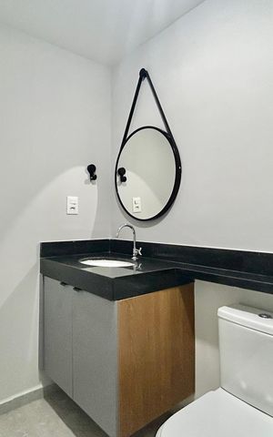Studio para alugar com 25m², 1 quarto e sem vaga Studio para alugar com 25m², 1 quarto e sem vagaBanheiro
