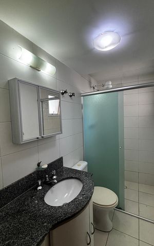 Apartamento para alugar com 67m², 2 quartos e 2 vagas Apartamento para alugar com 67m², 2 quartos e 2 vagasBanheiro da Suíte 1
