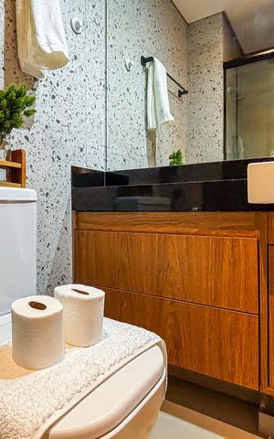 Apartamento à venda com 80m², 1 quarto e 1 vaga Apartamento à venda com 80m², 1 quarto e 1 vagaBanheiro social