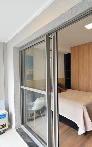 Studio para alugar com 31m², 1 quarto e sem vagaVaranda