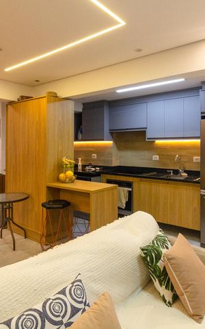 Apartamento para alugar com 64m², 1 quarto e 2 vagasSala