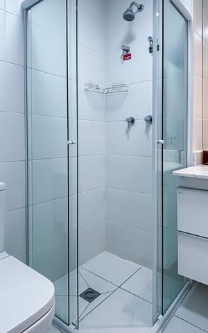 Studio para alugar com 26m², 1 quarto e sem vaga Studio para alugar com 26m², 1 quarto e sem vagaBanheiro social