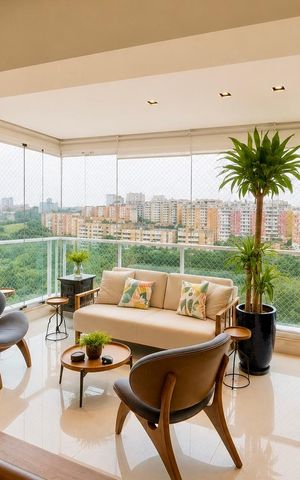 Apartamento à venda com 129m², 3 quartos e 3 vagas Apartamento à venda com 129m², 3 quartos e 3 vagasVaranda da sala