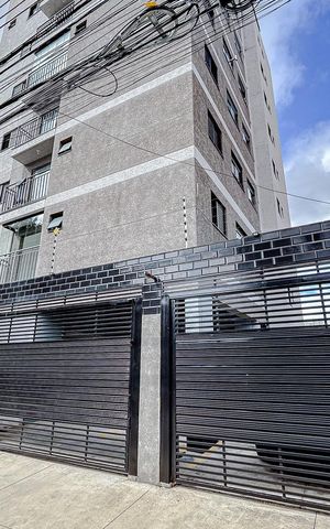 Apartamento para alugar com 32m², 1 quarto e 1 vagaFachada com Plaquinha