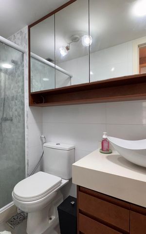 Apartamento para alugar com 30m², 1 quarto e 1 vaga Apartamento para alugar com 30m², 1 quarto e 1 vagaBanheiro Social