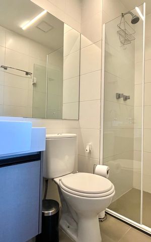 Studio para alugar com 39m², 1 quarto e sem vaga Studio para alugar com 39m², 1 quarto e sem vagaBanheiro da Suíte