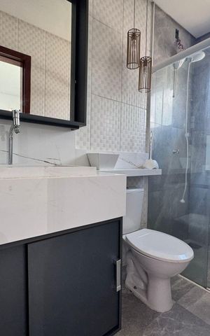 Casa para alugar com 64m², 2 quartos e 2 vagas Casa para alugar com 64m², 2 quartos e 2 vagasBanheiro da Suíte
