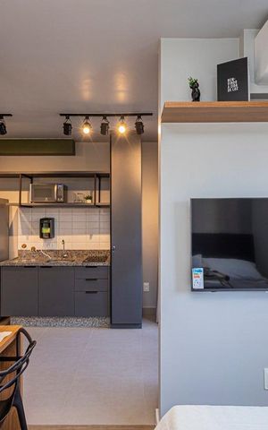 Studio para alugar com 26m², 1 quarto e sem vaga Studio para alugar com 26m², 1 quarto e sem vagaSala / Quarto