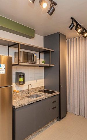 Studio para alugar com 26m², 1 quarto e sem vaga Studio para alugar com 26m², 1 quarto e sem vagaCozinha