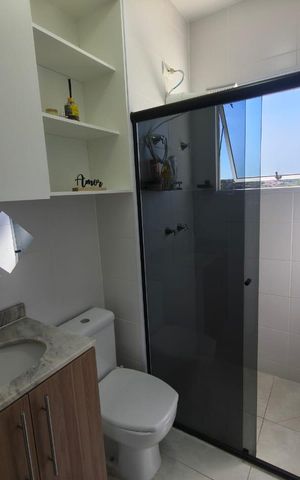 Casa de condomínio para alugar com 84m², 2 quartos e 2 vagas Casa de condomínio para alugar com 84m², 2 quartos e 2 vagasBanheiro da Suíte 2