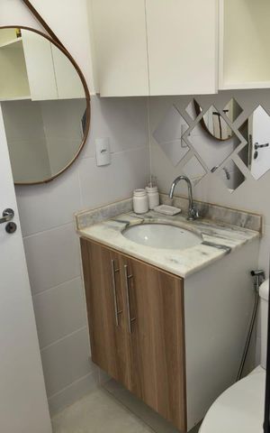 Casa de condomínio para alugar com 84m², 2 quartos e 2 vagas Casa de condomínio para alugar com 84m², 2 quartos e 2 vagasBanheiro da Suíte 1