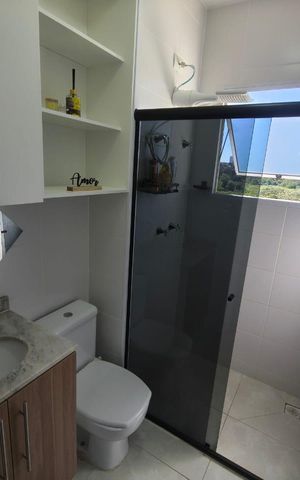 Casa de condomínio para alugar com 84m², 2 quartos e 2 vagas Casa de condomínio para alugar com 84m², 2 quartos e 2 vagasBanheiro da Suíte 2