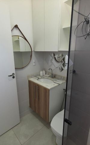 Casa de condomínio para alugar com 84m², 2 quartos e 2 vagas Casa de condomínio para alugar com 84m², 2 quartos e 2 vagasBanheiro da Suíte 1