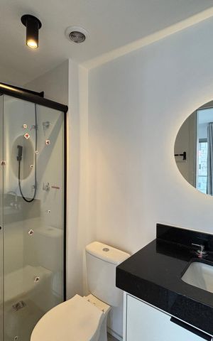 Studio para alugar com 27m², 1 quarto e sem vaga Studio para alugar com 27m², 1 quarto e sem vagaBanheiro social