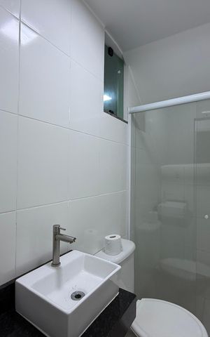 Studio para alugar com 40m², 1 quarto e sem vaga Studio para alugar com 40m², 1 quarto e sem vagaBanheiro