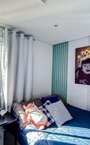 Apartamento à venda com 72m², 3 quartos e 2 vagasQuarto 2