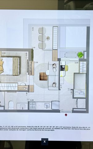 Apartamento à venda com 41m², 1 quarto e 1 vaga Apartamento à venda com 41m², 1 quarto e 1 vagaPlanta Tipo Apartamento