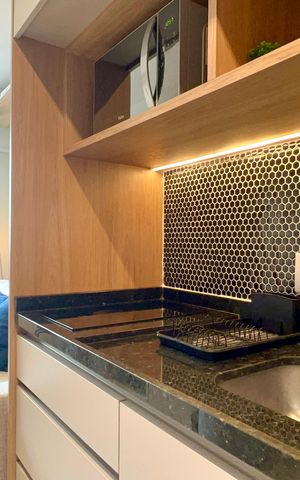 Studio para alugar com 25m², 1 quarto e sem vaga Studio para alugar com 25m², 1 quarto e sem vagaCozinha - Armários