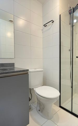 Apartamento para alugar com 25m², 1 quarto e sem vaga Apartamento para alugar com 25m², 1 quarto e sem vagaBanheiro da Suíte