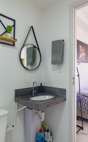 Studio para alugar com 28m², 1 quarto e sem vaga Studio para alugar com 28m², 1 quarto e sem vagaBanheiro