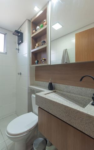 Apartamento à venda com 49m², 2 quartos e 2 vagas Apartamento à venda com 49m², 2 quartos e 2 vagasBanheiro Social