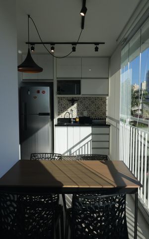 Studio à venda com 34m², 1 quarto e 1 vagaVaranda