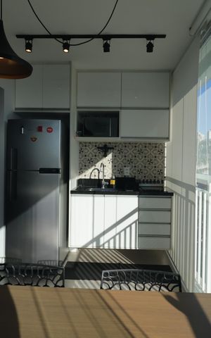 Studio à venda com 34m², 1 quarto e 1 vagaVaranda