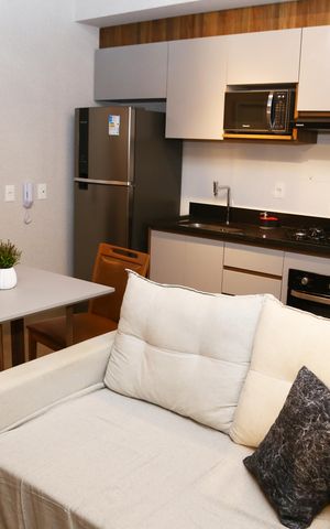 Studio à venda com 46m², 1 quarto e 1 vagaSala/Cozinha