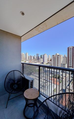 Studio à venda com 39m², 1 quarto e sem vagaVaranda