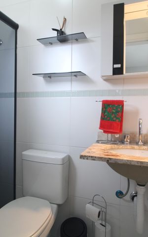 Casa de condomínio para alugar com 78m², 2 quartos e 2 vagasBanheiro da suíte 2