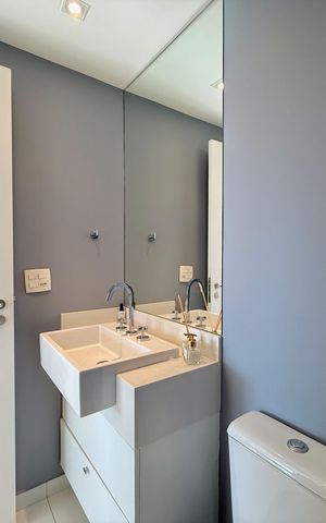 Apartamento à venda com 67m², 1 quarto e 1 vaga Apartamento à venda com 67m², 1 quarto e 1 vagaBanheiro Social