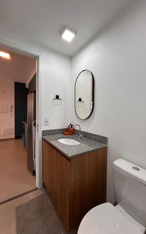 Apartamento à venda com 37m², 1 quarto e sem vaga Apartamento à venda com 37m², 1 quarto e sem vagaBanheiro social