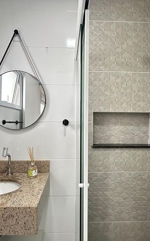 Apartamento para alugar com 60m², 1 quarto e 1 vaga Apartamento para alugar com 60m², 1 quarto e 1 vagaBanheiro da Suíte