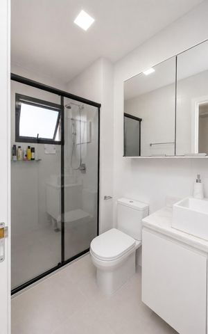 Apartamento para alugar com 58m², 2 quartos e 1 vaga Apartamento para alugar com 58m², 2 quartos e 1 vagaBanheiro 1