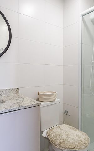 Apartamento para alugar com 24m², 1 quarto e sem vaga Apartamento para alugar com 24m², 1 quarto e sem vagaBanheiro da Suíte