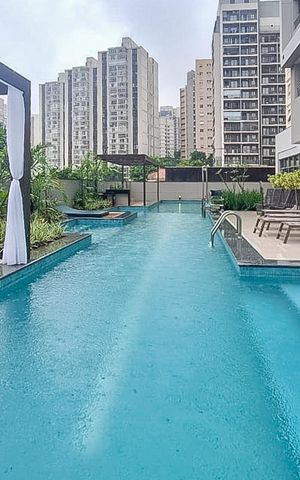 Studio para alugar com 26m², 1 quarto e sem vaga Studio para alugar com 26m², 1 quarto e sem vagaÁrea comum - Piscina