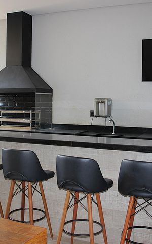 Studio para alugar com 43m², 1 quarto e 1 vagaChurrasqueira