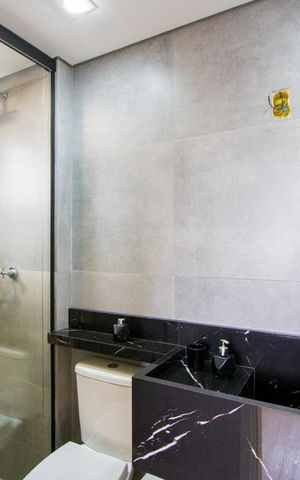 Apartamento para alugar com 90m², 2 quartos e 2 vagas Apartamento para alugar com 90m², 2 quartos e 2 vagasBanheiro do quarto 1