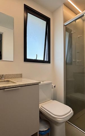 Studio para alugar com 30m², 1 quarto e sem vaga Studio para alugar com 30m², 1 quarto e sem vagaBanheiro