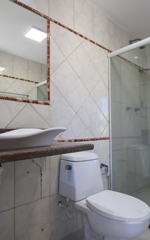 Apartamento para alugar com 106m², 3 quartos e 1 vagaBanheiro da suíte