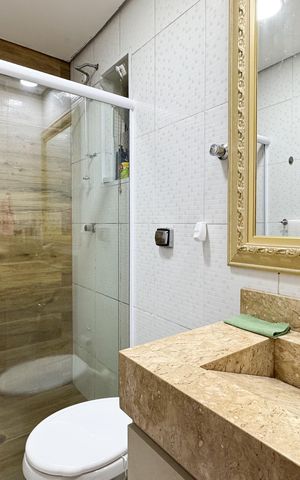 Apartamento à venda com 65m², 3 quartos e 1 vaga Apartamento à venda com 65m², 3 quartos e 1 vagaBanheiro Social
