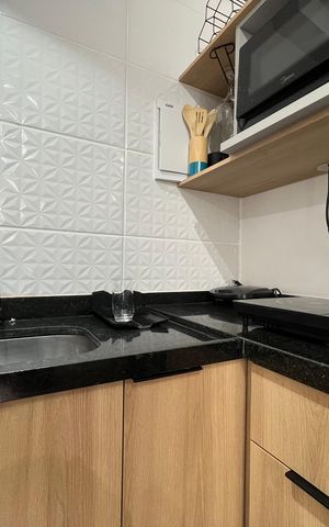 Studio para alugar com 25m², 1 quarto e sem vaga Studio para alugar com 25m², 1 quarto e sem vagaCozinha - Armários