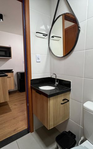 Studio para alugar com 25m², 1 quarto e sem vaga Studio para alugar com 25m², 1 quarto e sem vagaBanheiro